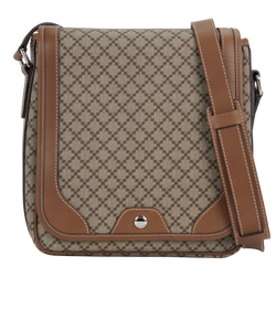 Snap Flap Messenger Bag, Canvas, Brown, 295679 213317, DB, 3*